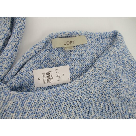 Loft Womens Sweater XL Light Blue Twist Back Sweater Ladies Open Back Knit New - Picture 8 of 16